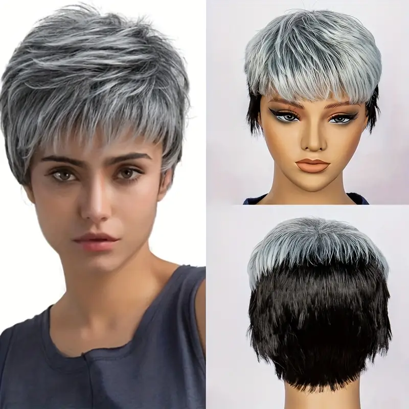 Short Gray Wig Cosplay