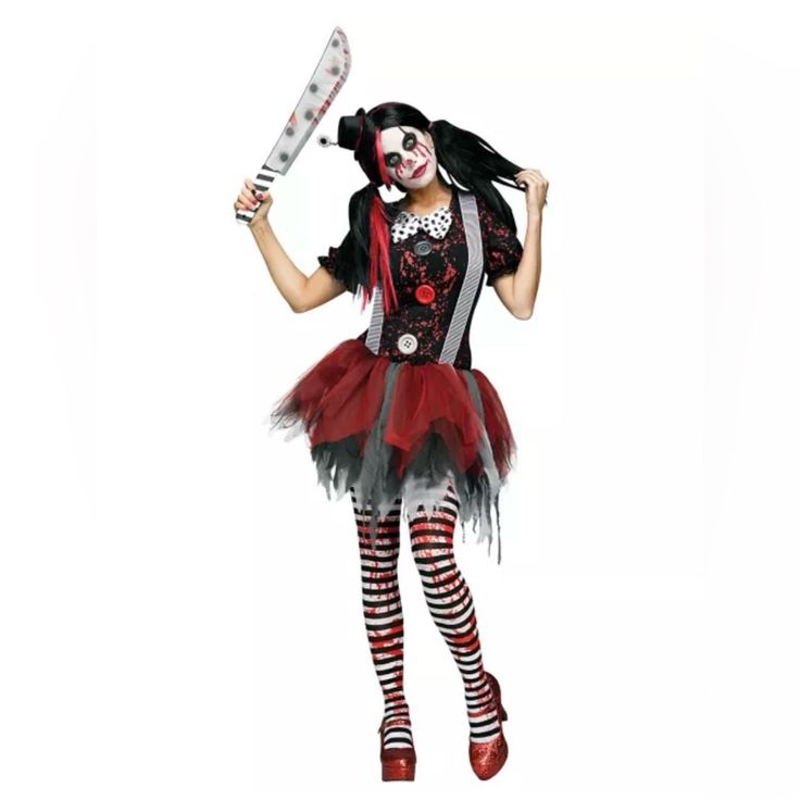 scary clown costume women