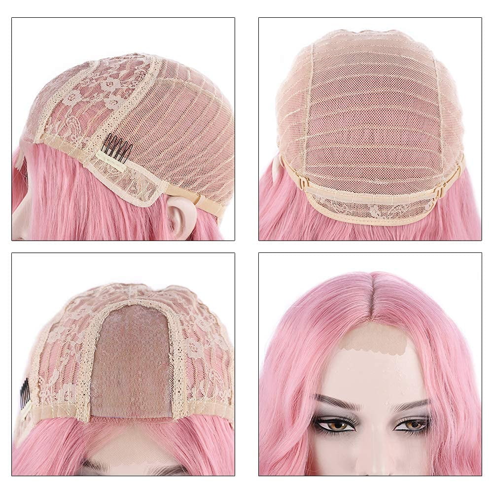 cosplay long pink wig